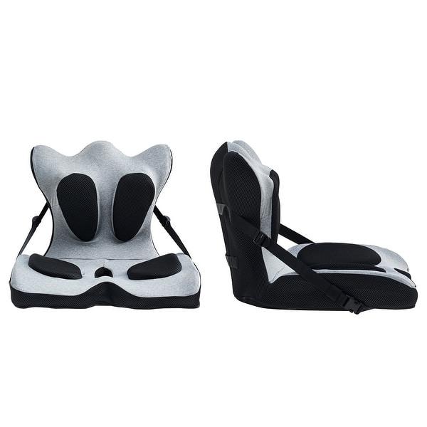 slide 2 of 13, CAROCC Gray and Black Full Support Seat Cushion Ergonomic Foam-latex Pad and Fabric upholstery Black