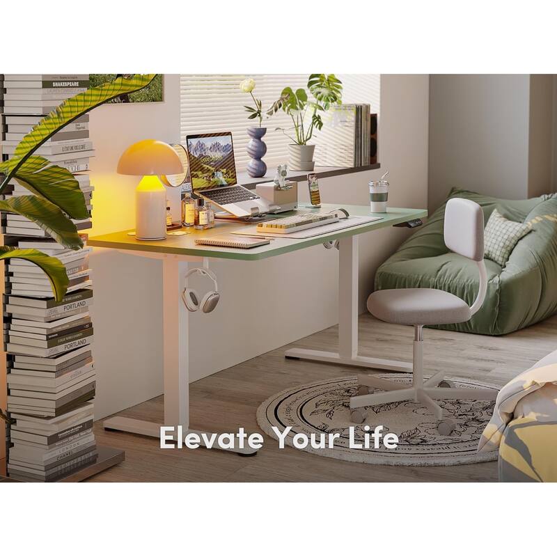 FEZIBO Electric Standing Desk, Height Adjustable Stand up Desk, Sit Stand Home Office Desk, Computer Desk
