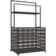 preview thumbnail 2 of 25, Outsunny Wicker Pool Float Storage Organizer, PE Rattan Pool Float Holder with Basket Shelf Towel Bars, Rolling Pool Caddy