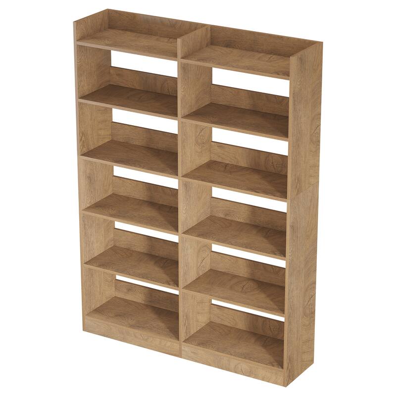70.87'' Bookshelf & Bookcase, Wooden Open Shelf Display Storage Rack for Bedroom, Living Room, Home Office