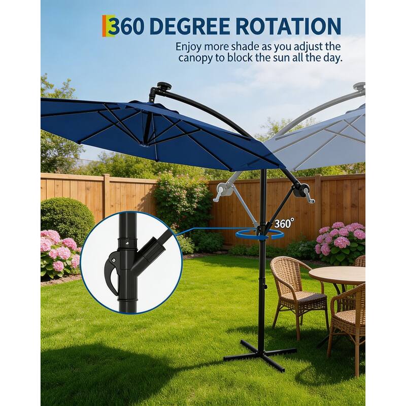 Cantilever Umbrella, with 360° Rotating