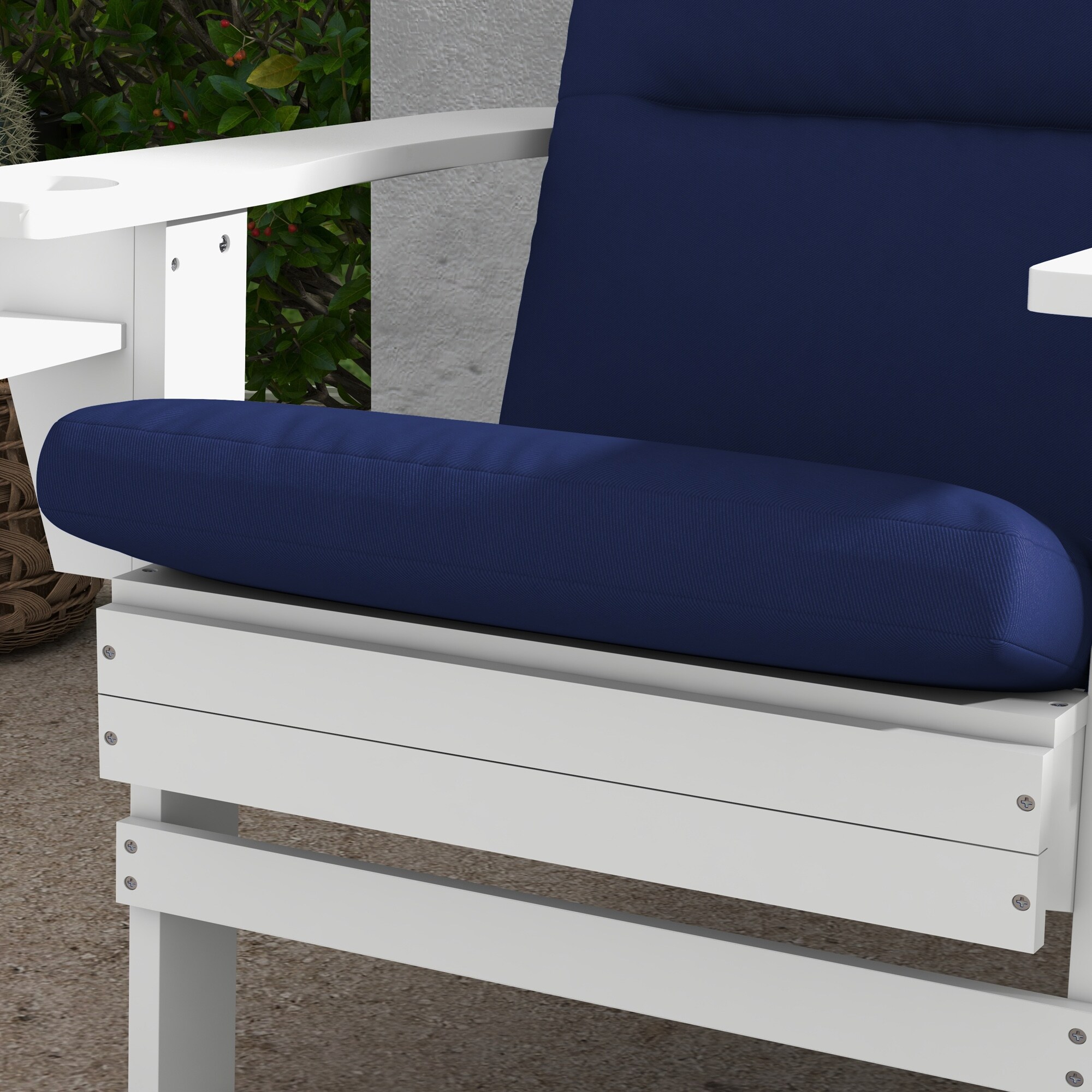 OUTSUNNY Set Of 2 Outdoor Adirondack Chair Muskoka Chair Cushions Patio Chair Cushions With Back Cushion And Ties Water Repellent Replacement Seat