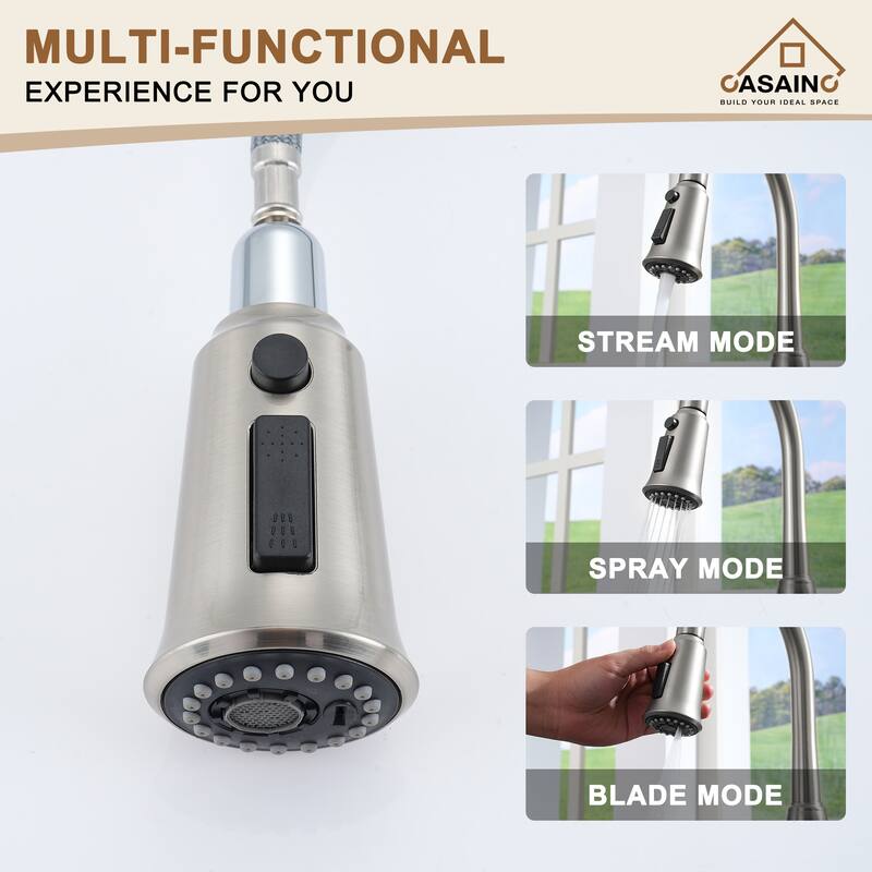 Single Handle Pull-Down Sprayer Kitchen Faucet