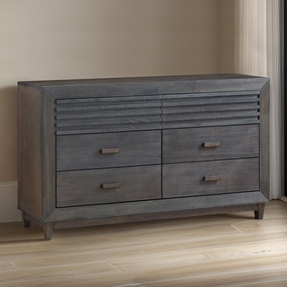 Furniture of America Faye Modern Charcoal Brown Rubberwood 6-Drawer Dresser