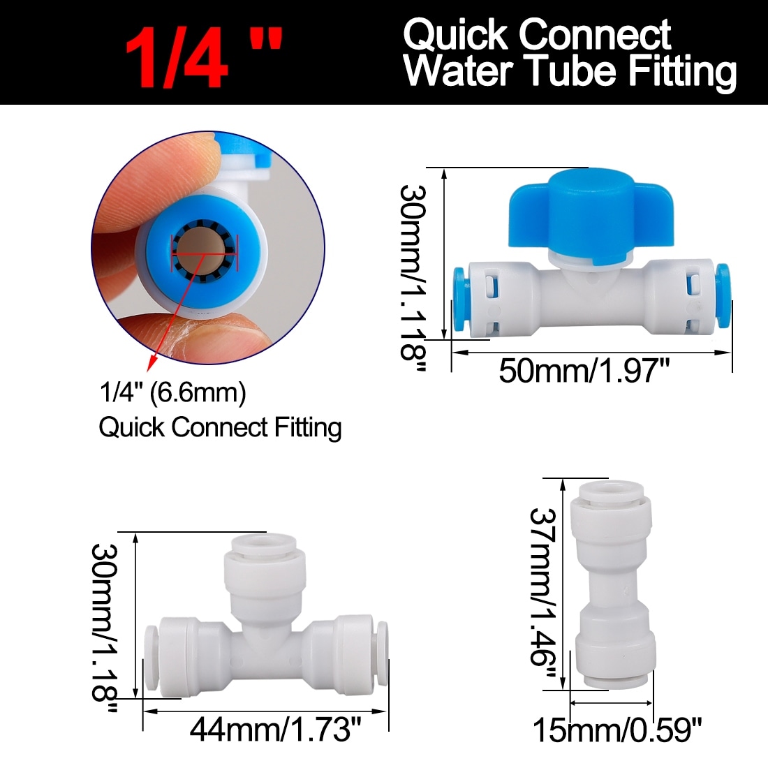 Shop 3 Types Tube Quick Connector Water Filter Fittings 12 Pcs