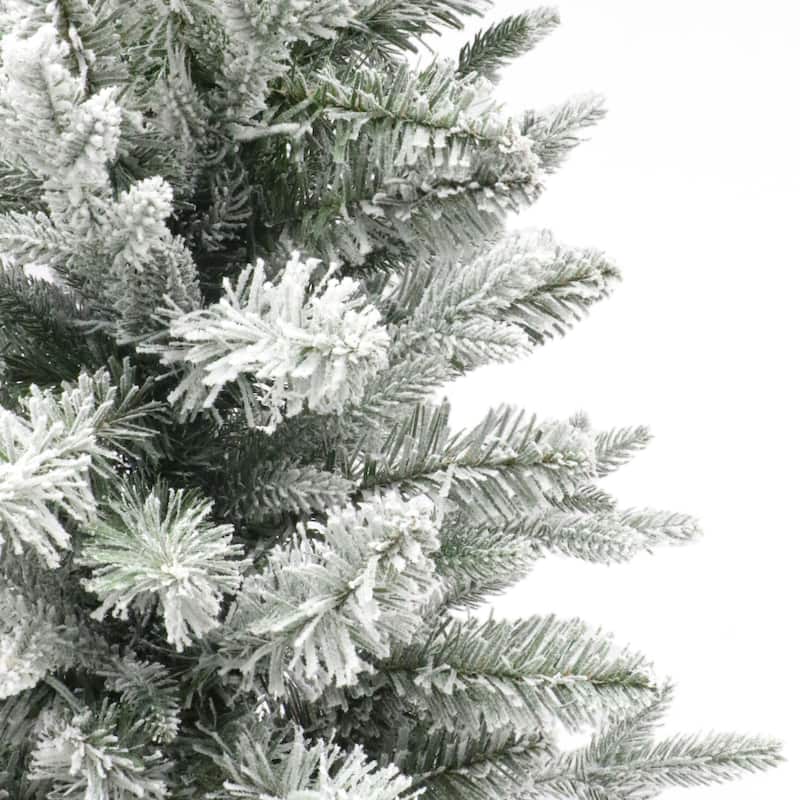 Puleo International Set of 3 Artificial Flocked Spruce Trees in 3', 4', and 5' with Burlap Base