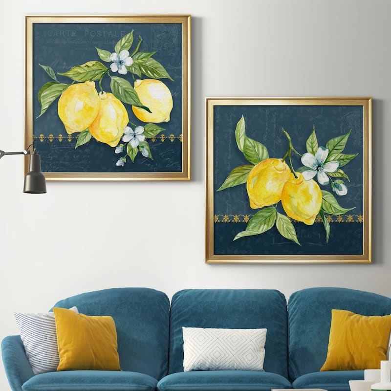 Blue Lemon Squeeze I Premium Framed Canvas - Ready to Hang