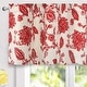 preview thumbnail 1 of 8, DriftAway Freda Jacobean Floral Linen Blend Blackout Window Curtain Valance - 52'' width x 24'' length - 52" width x 24 " length Red