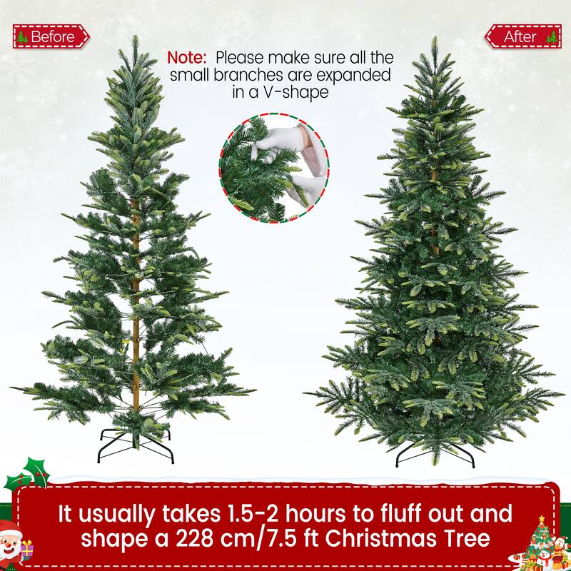 Yaheetech Pre-Lit Christmas Tree Artificial Christmas Tree with Warm White Incandescent Lights