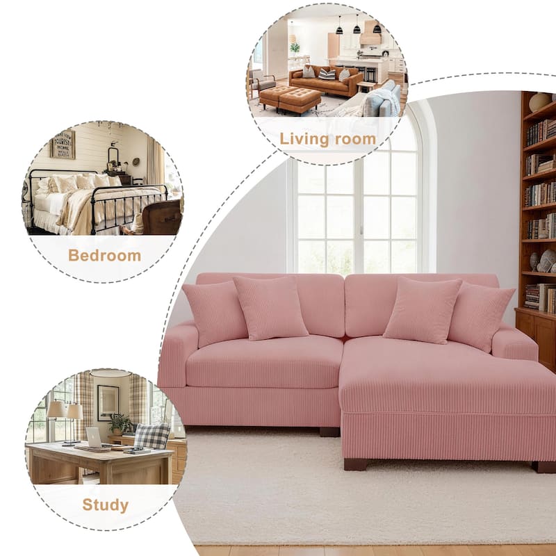 Oversized L-shaped Modular Sectional Sofa with Chaise Lounge