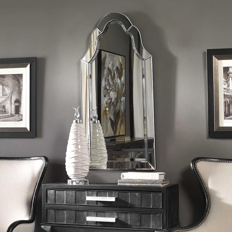 Uttermost Hovan 44" X 21" Arched Style Frameless Wall Mirror