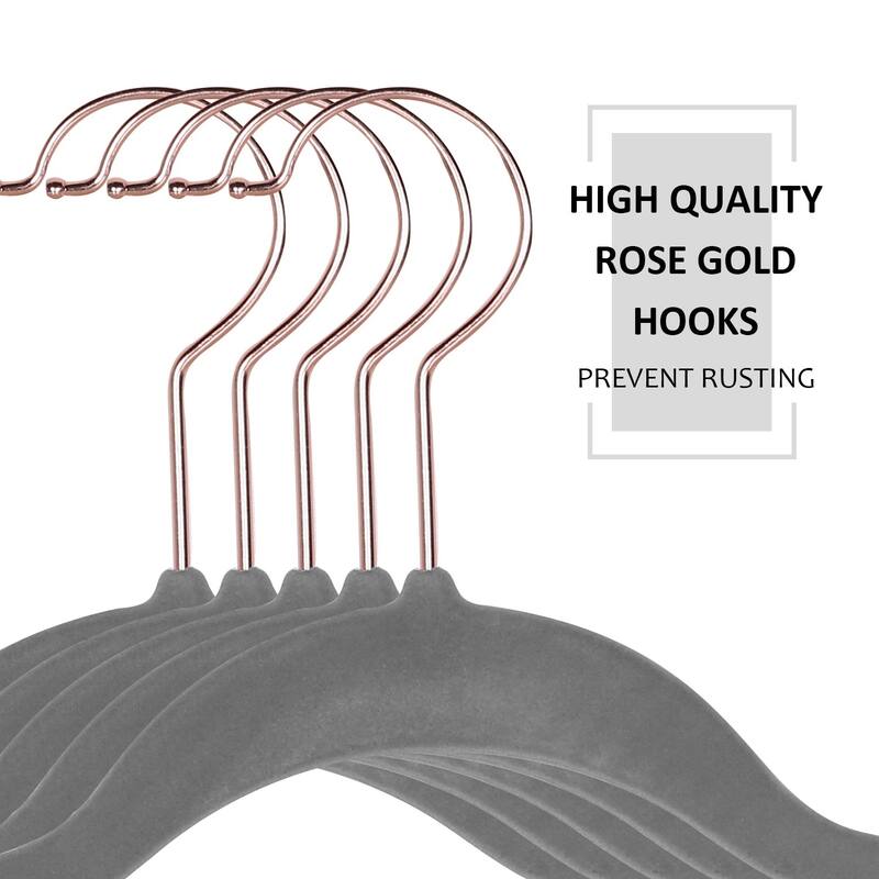 VECELO Mackaylee Velvet Hangers, Non Slip Standard Clothes Hanger Set, Heavy Duty Ivory Hangers(30/50/60/100 Pack)