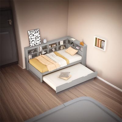 Wooden Twin Size DayBed with Twin Size Trundle