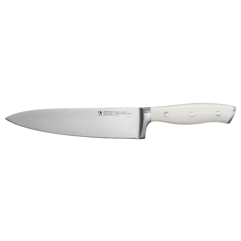 Henckels Forged Accent 8-inch Chef's Knife - White Handle - Stainless Steel - 8-inch