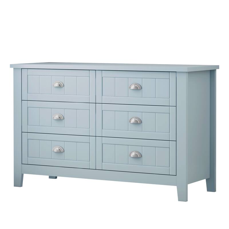 Drawer Dresser Cabinet with Retro Shell-Shaped Handle