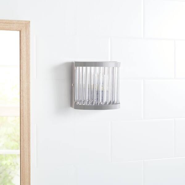 slide 1 of 7, SAFAVIEH Lighting Jase LED Wall Sconce - 4.9"x3.3"x4.8"