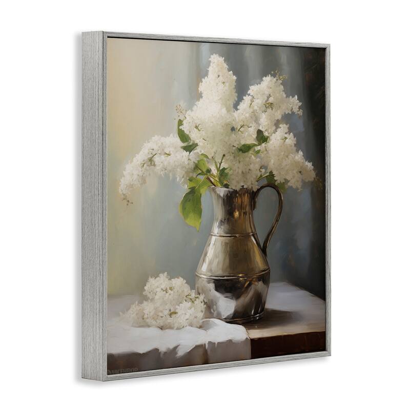 Stupell White Lilacs Still Life Framed Giclee Art Design By Arlington Prints