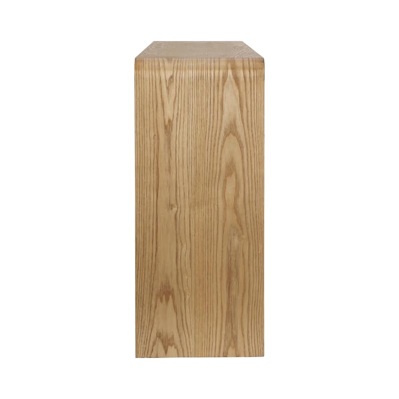 Modern 3-Drawer Console Table with Vertical Slats and Rounded Edges