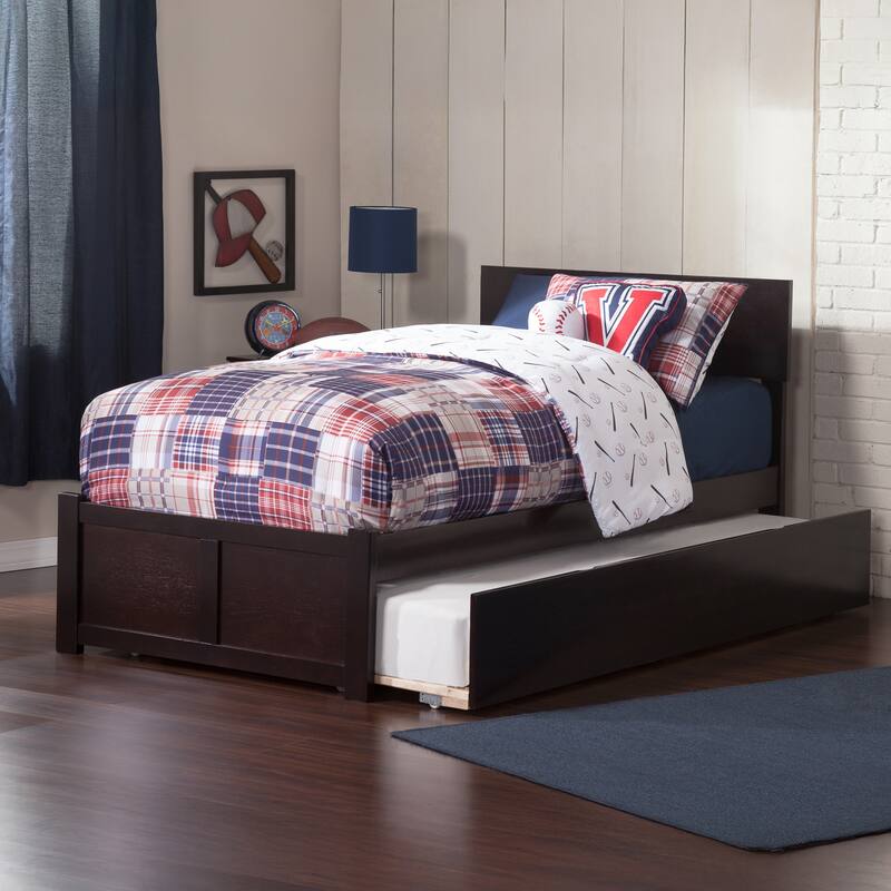 AFI Orlando Platform Bed with Footboard & Twin XL Trundle