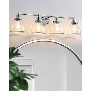 Hermosa Polished Nickel 4-Light Bathroom Vanity Light
