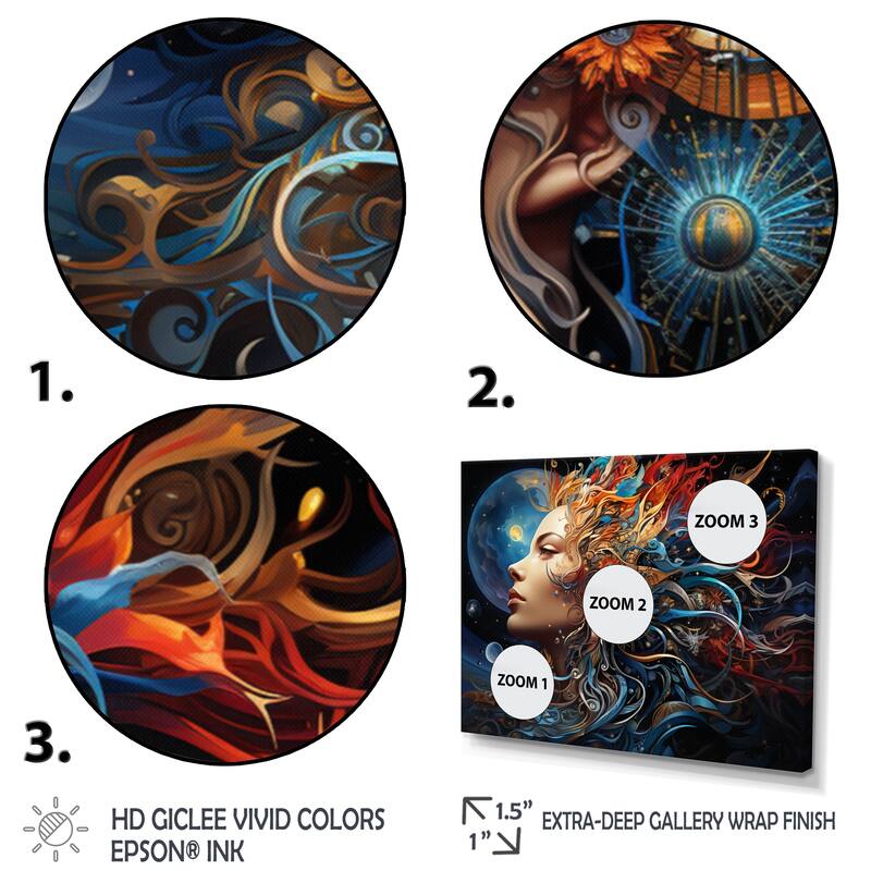 Designart "Surrealism Cosmic Surrender" Surrealism Framed Canvas Prints