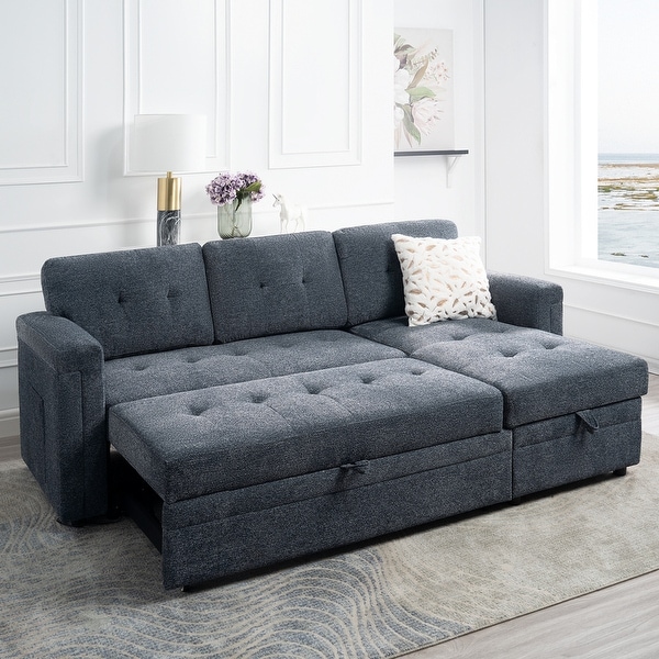 Microfiber sleeper sofa with chaise 2025