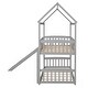 preview thumbnail 10 of 20, Twin Over Twin Bunk Bed with Slide, House Bed for Kids with Safety Guardrails