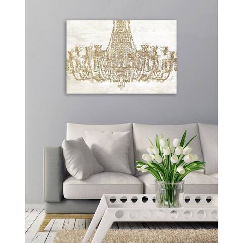 Oliver Gal 'Glam Chandelier' Fashion and Glam Wall Art Canvas Print - Gold, Yellow