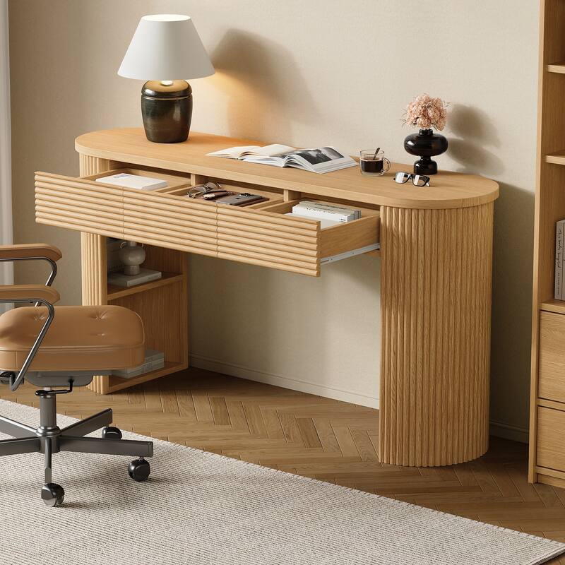 Retro Fluted Console Table with Interchangeable Legs by Christopher Knight Home