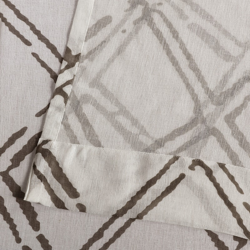 Exclusive Fabrics Normandy Printed Faux Linen Sheer Curtain (1 Panel)