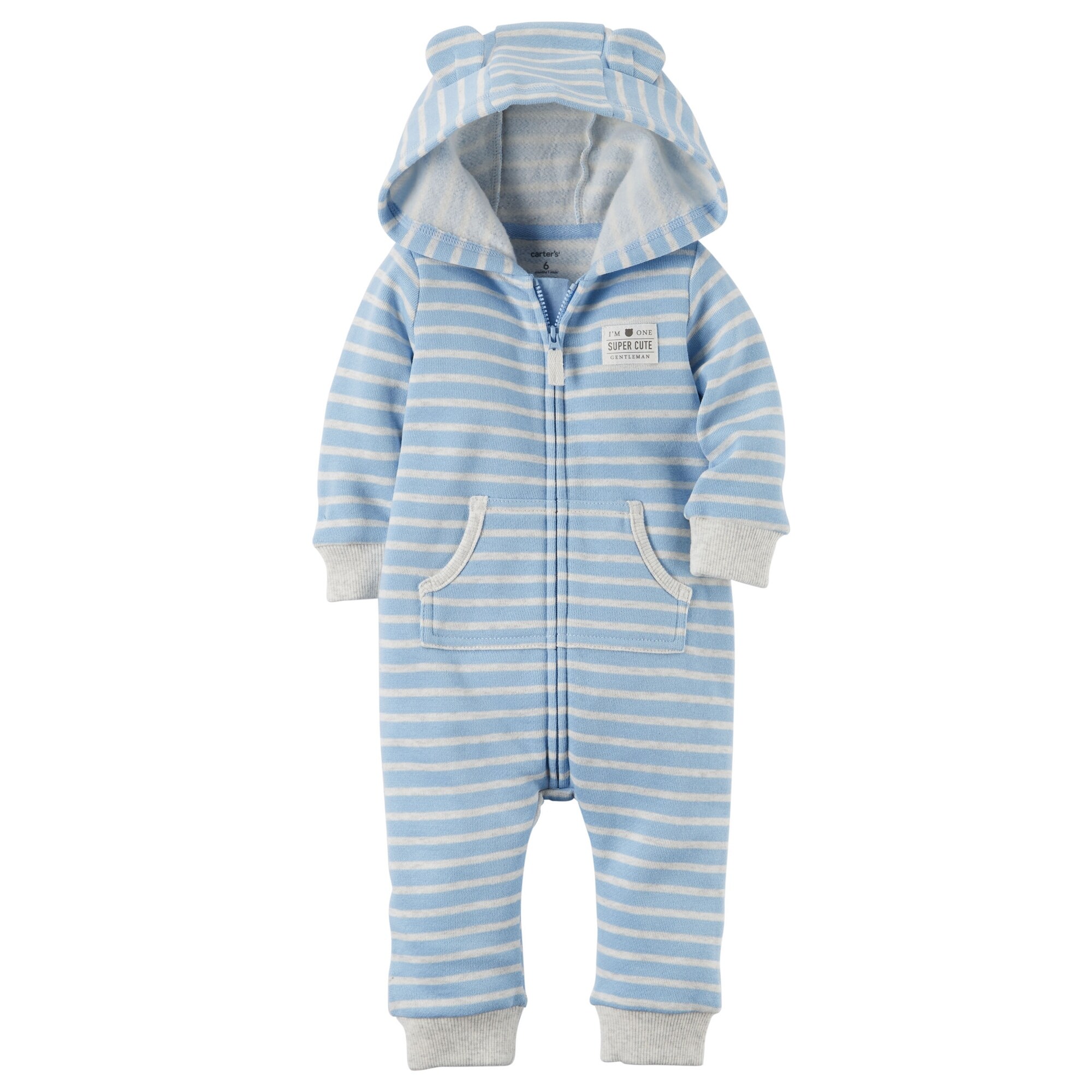 hooded fleece jumpsuit