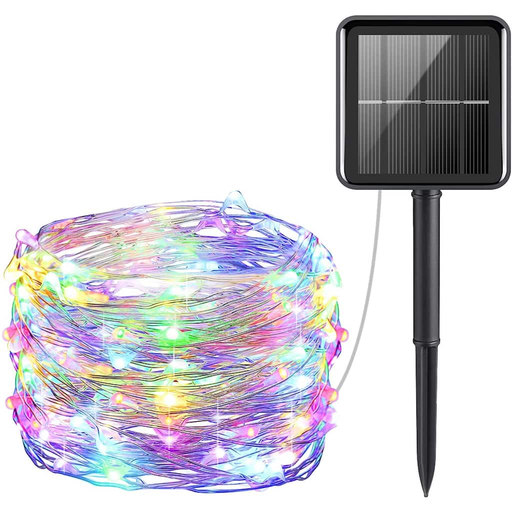 33FT Solar 100 LED Fairy String Lights Waterproof