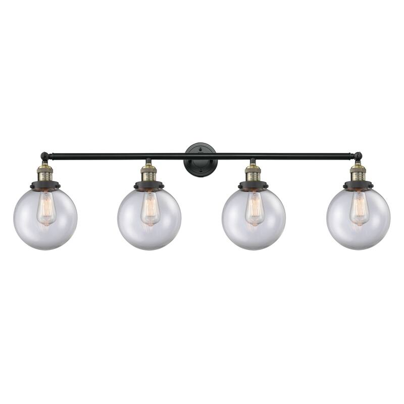 Innovations Lighting Beacon 4 Light 44" Wide Bathroom Vanity Light - Black Antique Brass / Clear