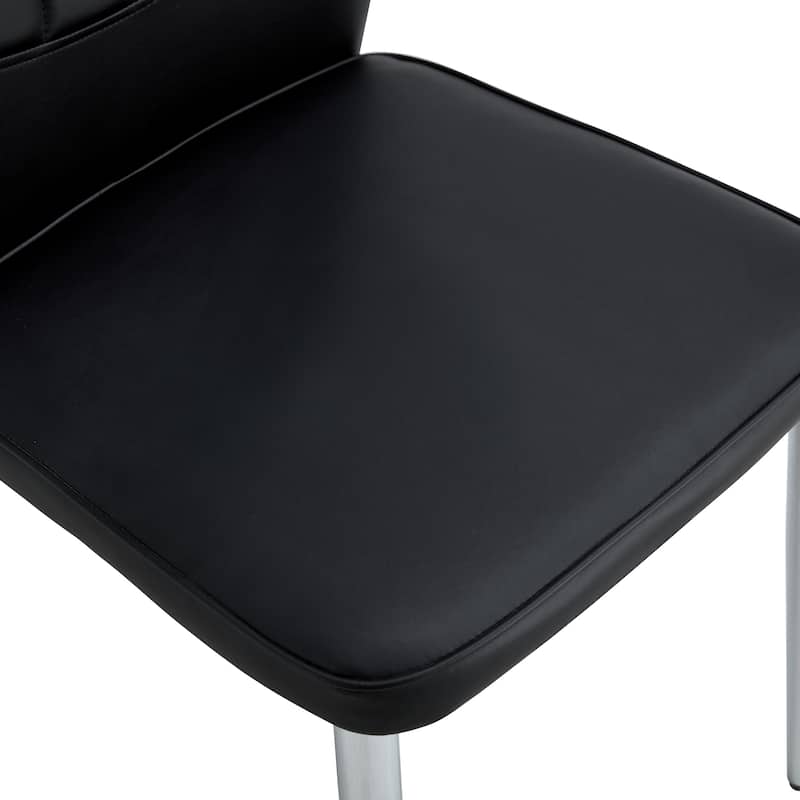 Four Dining Chairs, Modern Chairs From The Middle Ages, Made Of Pu Material Cushion And Metal Legs
