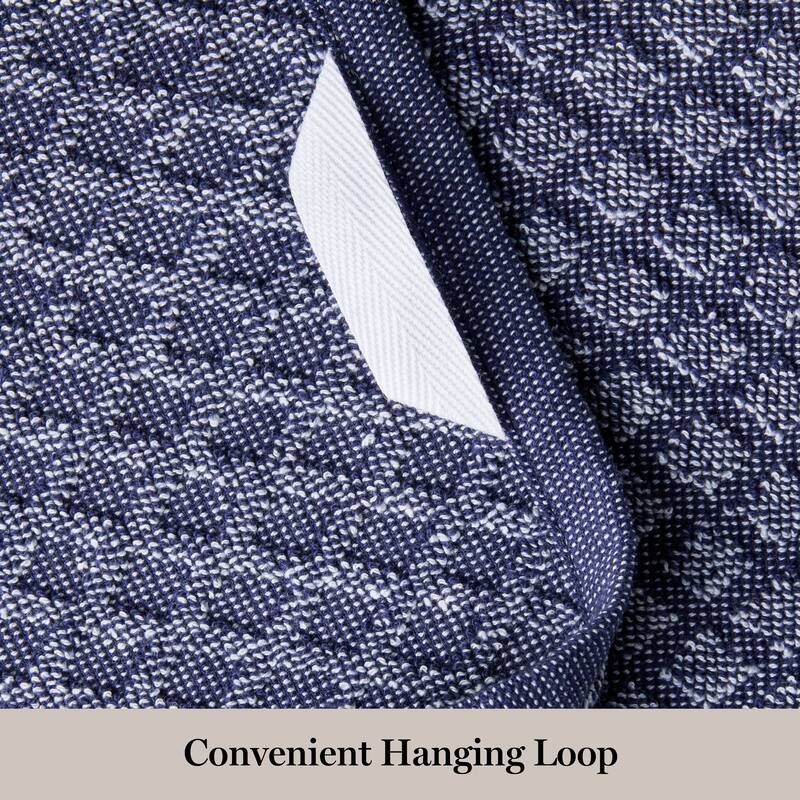 MARTHA STEWART Honeycomb Chambray Textured Kitchen Towel 4-Pack Set