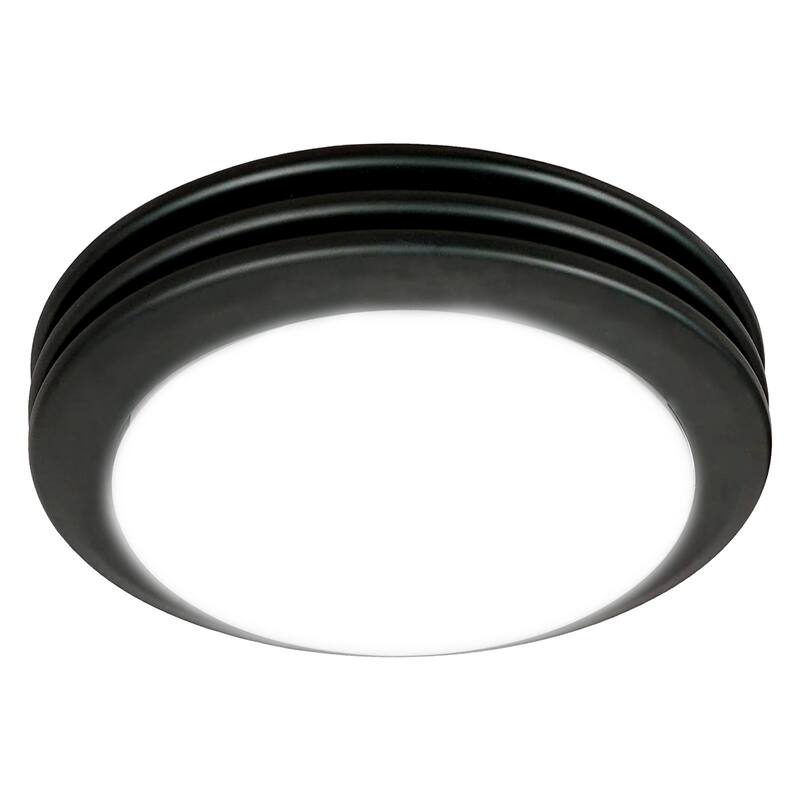 Akicon Ultra Quiet Bathroom Exhaust Fan with LED Light 80CFM 2.0 Sones Round Bathroom Ventilation Fan with Frosted Glass Cover - Matte Black