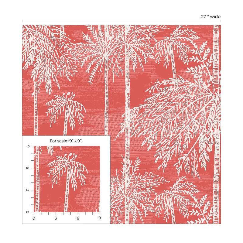 Lillian August Palm Grove Embossed Vinyl Unpasted Wallpaper
