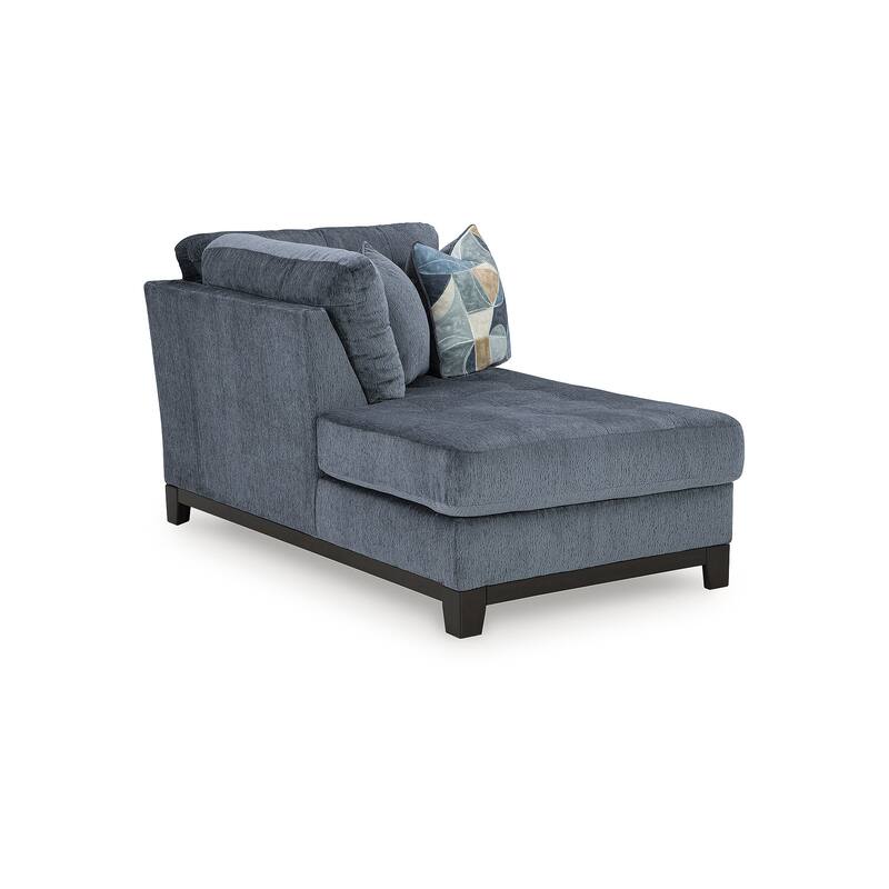 Signature Design by Ashley Maxon Place Dark Blue 3-Piece Sectional with Chaise - 140" W x 100" D x 37" H