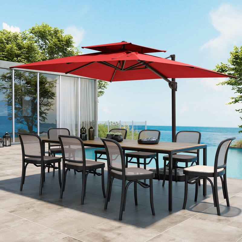 VredHom 9 FT x 12 FT Outdoor Patio Dual Top Cantilever Umbrella