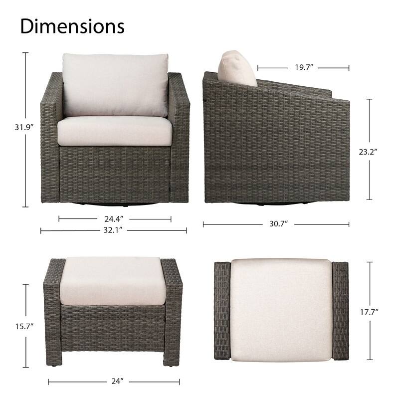 Oakley Outdoor Wicker Patio Furniture Swivel Chair