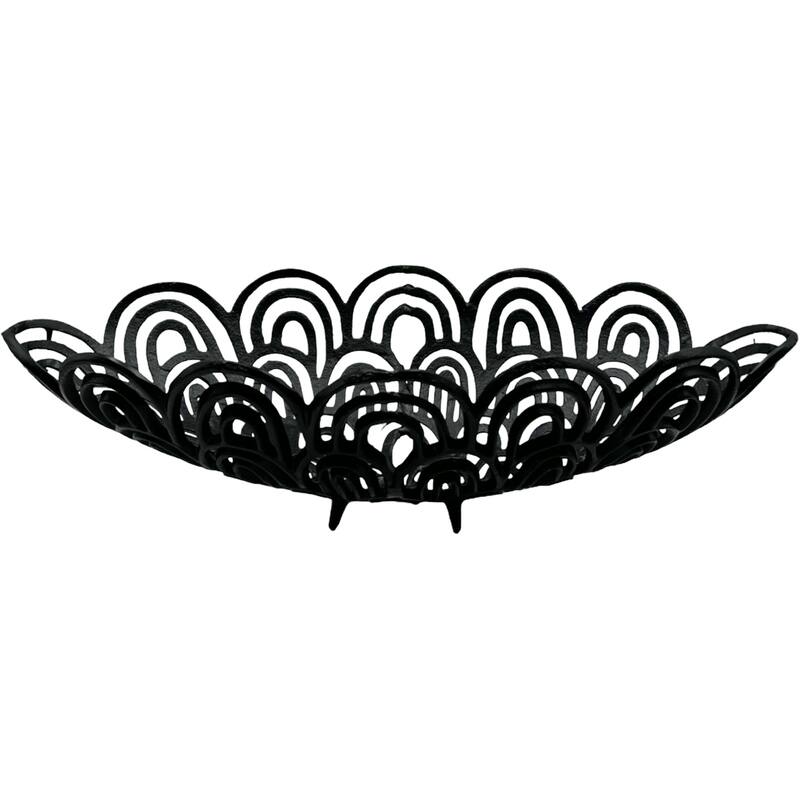 Decorative Handmade Aluminum Peacock Feather Bowl in Black