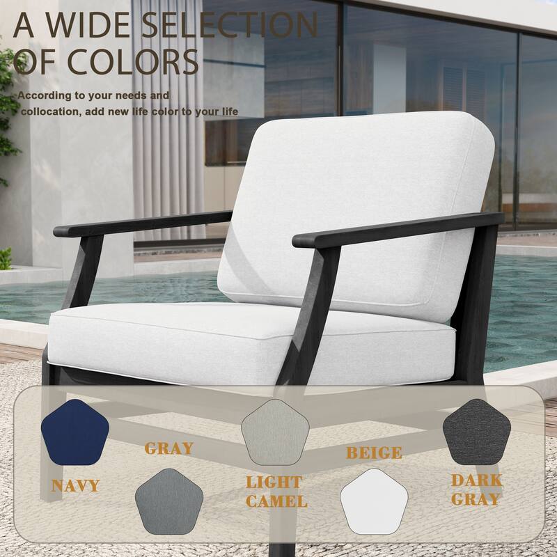 2 Set Patio Teak Wood Outdoor Chair with Cushions