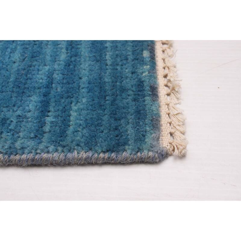 ECARPETGALLERY Hand-knotted Mystique Blue Silk, Wool Rug - 10'0 x 14'0