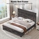 preview thumbnail 17 of 53, Farmhouse Wood Bed Frame with 54" Tall Headboard, 2 Large Drawers