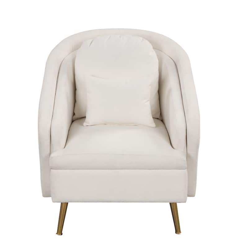 Modern Living Room Accent Chair Velvet Arm Chair Upholstered Barrel