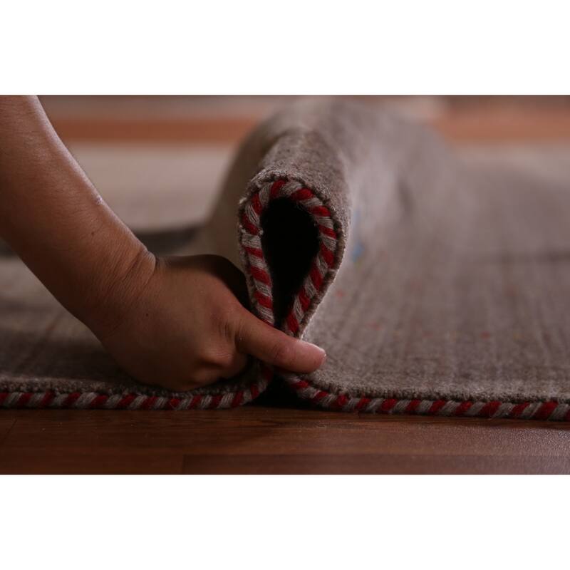 Hand Knotted Oriental 100% Wool Carpet Tribal Animal Pictorial Brown Gabbeh Area Rug - 9' 9'' X 8' 0''