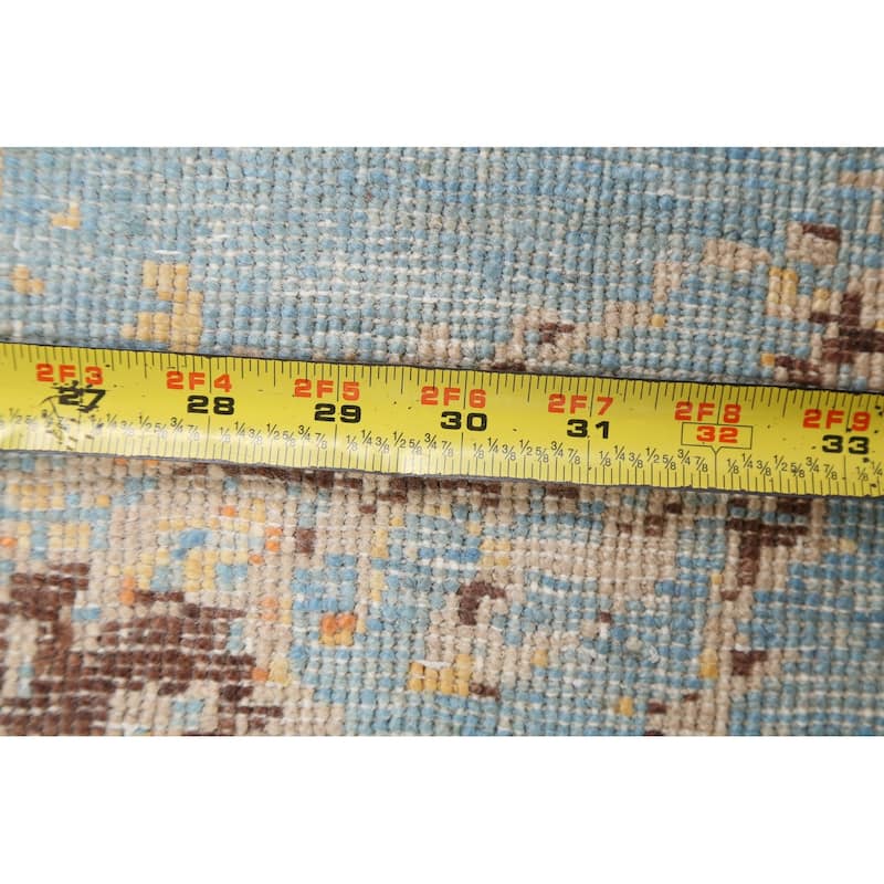 Vegetable Dye Wool/ Silk Abstract Area Rug Hand-knotted Foyer Carpet - 5'5" x 7'9"