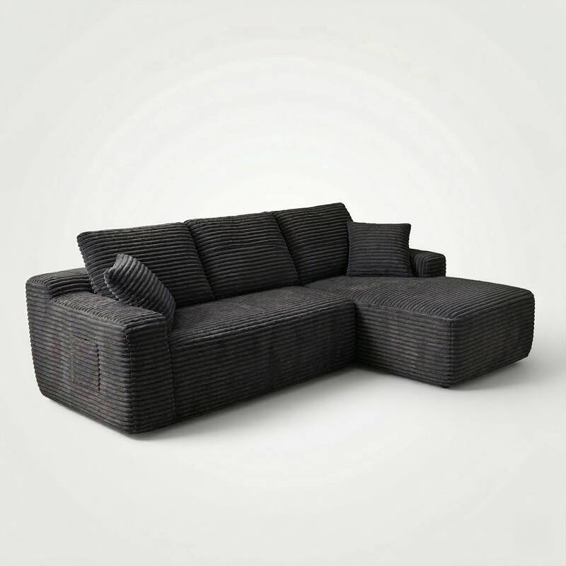 AC Pacific 104 In Modern 3-Piece Sectional Sofa with Reversible Chaise