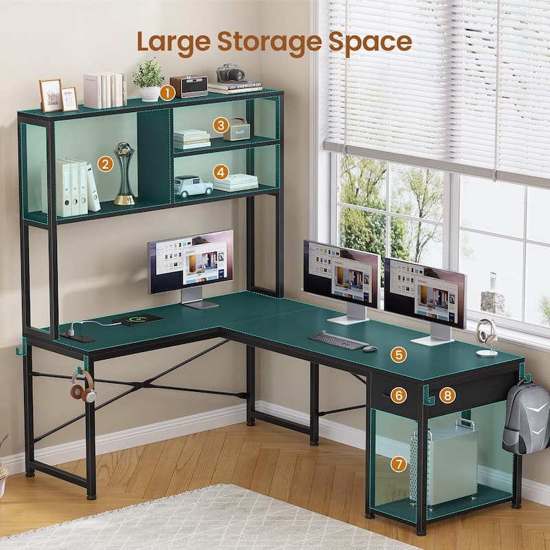 51.2" Reversible Small Corner Desk with Drawer L Shaped Gaming Desk