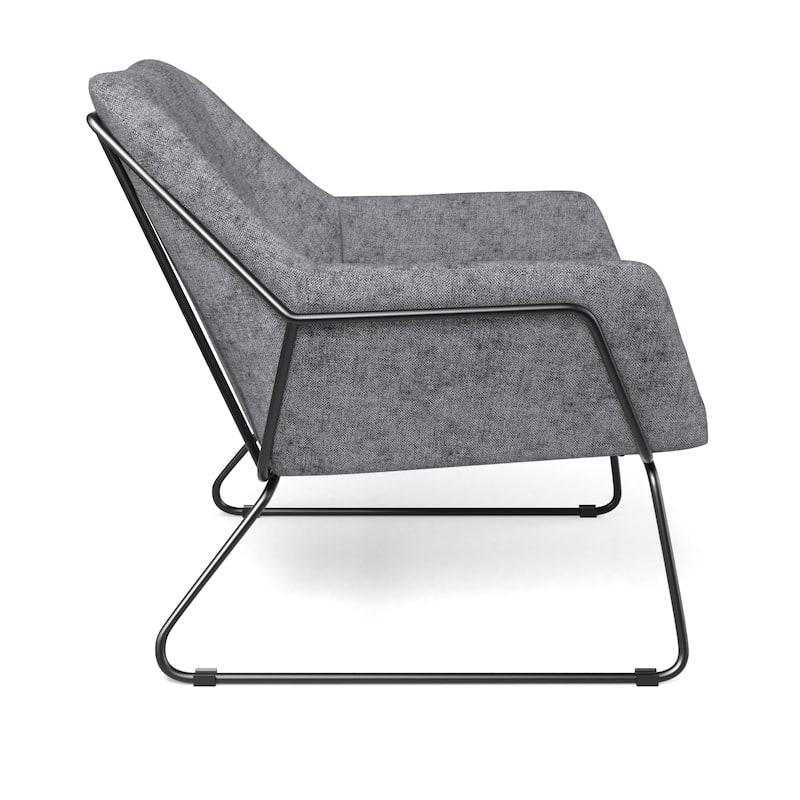 Caine Fabric Accent Chair with Black Powder Coated Sled Base